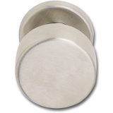 SOLIDO Trknopf Flachform,  50,5 mm, - auf Ros., Anschraublcher, Edst. matt