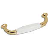 Griff Dayton LA 96 mm, Breite 110 mm ,Porzellan/ZN wei�/vergoldet