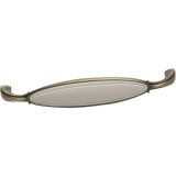 Griff Anaheim LA 96 mm, ZN/Kunststoff altmessing br�niert/beige