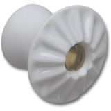 Knopf Tempe � 26 mm, Porzellan wei�/Linsenkopf Messing roh