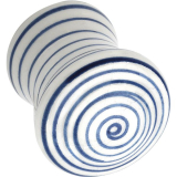 Knopf Paris � 29 mm, Tiefe 34 mm, Porzellan wei� blau gestreift
