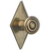 Knopf Karo mit Schild Knopf-� 25 mm, Breite 35 mm, H�he 68 mm, Messing patiniert