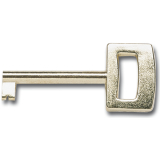 M�belschl�ssel Linz eckig Reide X, L�nge 45 mm, ZN vernickelt matt