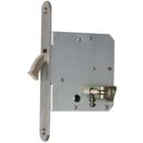 Schiebet�rschloss m. vernickeltem Bogenriegel, BB, DM 55, Stulp rund, Edelstahl