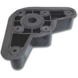 Oberteilgleiter STAHL mit Rand, Schrauben, Kunststoff schwarz