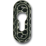 HRTNAGL Zylinderrosette PZ,oval, 30 x 42 mm, Stahl verzinkt schwarz lackiert