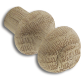 Polsterknopf � 18 mm, Tiefe 25 mm, Zapfen � 10 mm, Zapfenl�nge 9 mm, Eiche roh