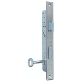 Rohrrahmenschloss Flachstulp m. Falle u. Riegel ROTO 851, DM 30, verzinkt silber