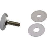 R�ndelschraube zu Glastablar-Klemmtr�ger Zylinder B, Messing verchromt poliert