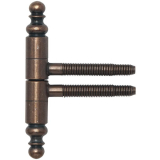 Einbohrband 2-tlg. mit Zierkopf,  16 mm, Bandh. 108,5 mm,Stahl bronze patiniert