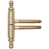 Einbohrband 2-tlg. mit Zierkopf,  16 mm, Bandh. 108,5 mm, Stahl vermessingt