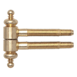 Einbohrband 2-tlg. mit Zierkopf, � 16 mm, Bandh. 63 mm, Stahl vermessingt