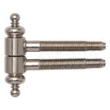 Einbohrband 2-tlg. mit Zierkopf,  16 mm, Bandh. 63 mm, Stahl vernickelt