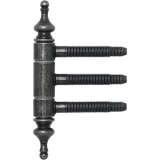 Einbohr-Zierband 3-teilig, m. Aushngesicherung,  18 mm, Eisen schwarz Antik