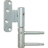 T�rband 3-DIM 2-tlg. f.stumpfe T�ren, � 20mm rechts,Bandh. 112mm,verzinkt silber