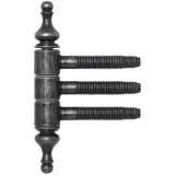 Einbohrzierband dreiteilig, 16 mm, Eisen schwarz antik