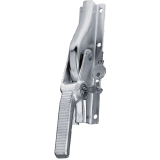 Tortreibriegel aufliegend sperrbar, 10 x 10 mm, Hub 23 mm, Stahl silbergrau