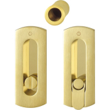 Schiebet�rmuschel Set -ecken abgerundet ungelocht,Messing satiniert-poliert-PVD