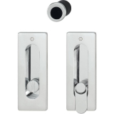 Schiebet�rmuschel Set - eckig Messing verchromt - PVD