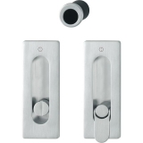 Schiebet�rmuschel Set - eckig ungelocht, Messing - PVD