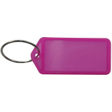 Schlsselanhnger - mit Papiereinlage, Kunststoff transparent pink