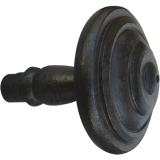 SCH�RGHOFER T�rknopf KLAM, fest vernietet in Zierros. rund, Eisen alt geb.