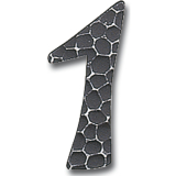 Ziffer, Type 0, Hhe 120 mm, Schmiedeeisen schwarz verzinkt