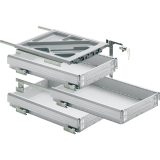HETTICH SYSTEMA TOP 2000 Container-Set Silent System, Teilauszug, ET 530 mm, alu