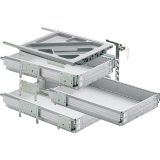 HETTICH SYSTEMA TOP 2000 Container-Set Sil Sys, Vollauszug, ET 730, alu