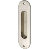 Schiebet�rmuschel oval 38 x 152 mm, ungelocht, Messing vernickelt matt PVD