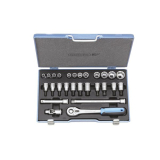 GEDORE Steckschl�ssel-Satz 19IMU-10 1/2\"vierkant mit Umschaltknarre 27-teilig