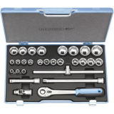 GEDORE Steckschlssel-Satz D 19 VMU-10 1/2\"vierkant mit Umschaltknarre 28-teilig
