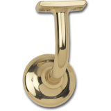 Stiegengriffsttze m. Winkel, Ros.  45 mm, Wandab. 60 mm, Messing poliert