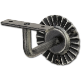 Stiegengriffsttze m. Winkel, Ros.  80mm, Wandab. 50mm,verzinkt geschwrzt pat.