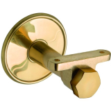 Stiegengriffsttze m. Winkel, Ros.  70 mm, Wandab. 65 mm, Messing patiniert