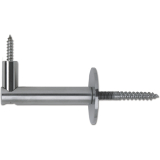 Stiegengriffsttze, Rosetten  50 mm, Wandabstand 75 mm, Edelstahl matt