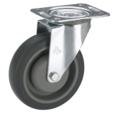 Transportgerte-Lenkrolle TPE-Laufflche Kugellager 100 x 32 mm/Platte 105x85mm