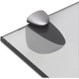 Glastablar-Klemmtrger Oval, Glas 3-15 mm, Zinkdruckguss Edelstahl Effekt