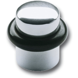 Bodentrpuffer -  25 mm, Hhe 30 mm, Anschlag Gummiring, Edelstahl matt