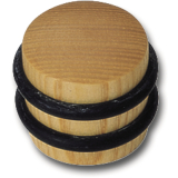 Bodentrpuffer -  40 mm, Hhe 34 mm, Anschlag 2 Gummiringe, Ahorn