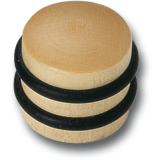 Bodentrpuffer -  40 mm, Hhe 34 mm, Anschlag 2 Gummiringe, Ahorn