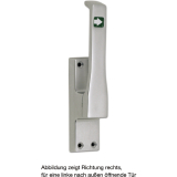Trtreibriegel aufliegend Pfeil, eckig, links, Hub 23 mm, silber eloxiert