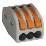 Verbindungsklemme WAGO 222 3x4Qmm grau mit Bettigungshebel