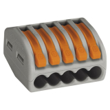 Verbindungsklemme WAGO 222 5x4Qmm grau mit Bettigungshebel