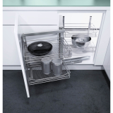 VAUTH-SAGEL WACO Eckschrank-Schwenkauszug Korbvariante Saphir, Rechts, silber