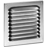 Wetterschutzgitter mit Fliegenschutz, 230 x 240 mm, Aluminium wei�