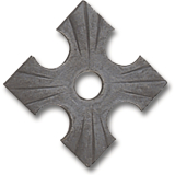Zierrosette (Pfettenscheibe) 70x70x4mm, Bohr- 17 mm, Stahl schwarz pulverbesch.