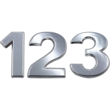 Ziffer selbstklebend, Type 5, Hhe 30 mm, Kunststoff silber