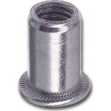 Feingewinde Blindnietmutter Flachkopf Unterkopfverzahnt M10x1x21 Stahl verzinkt