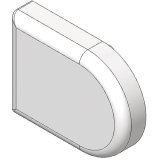 BLUM CLIP topTopfabdeckung - Glastrscharnier D-Form, Kunststoff matt verni.